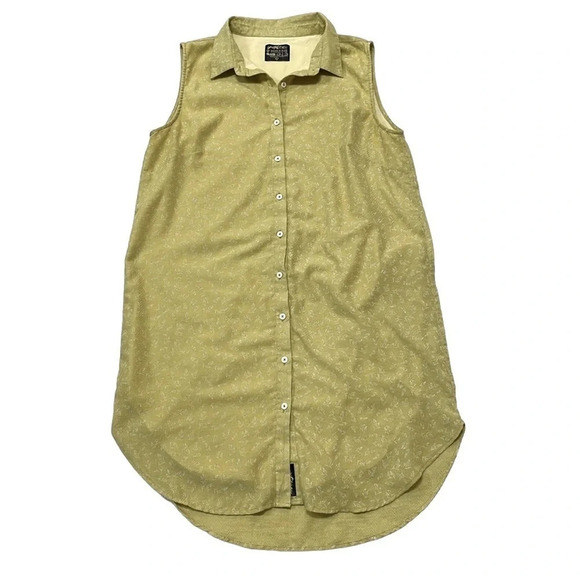 United By Blue Dress Women's X Large Yellow Floral Button Down Shirt Midi - Picture 4 of 16